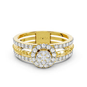 Gold Halo Cluster Ring